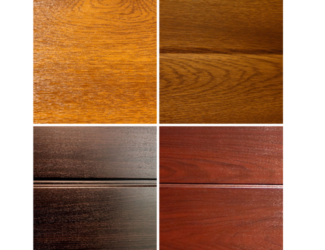 Teintes standards disponibles pour les portes Wood Sensation